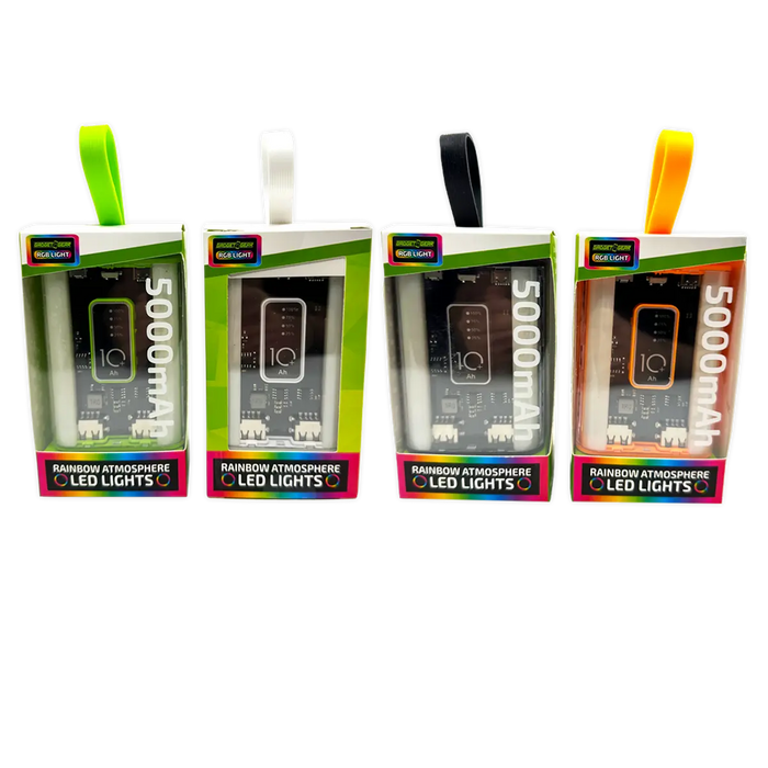 Rechargeable Power Bank with Rgb Lights - 6 Pieces Per Retail Ready Display 25908 GADGET GEAR