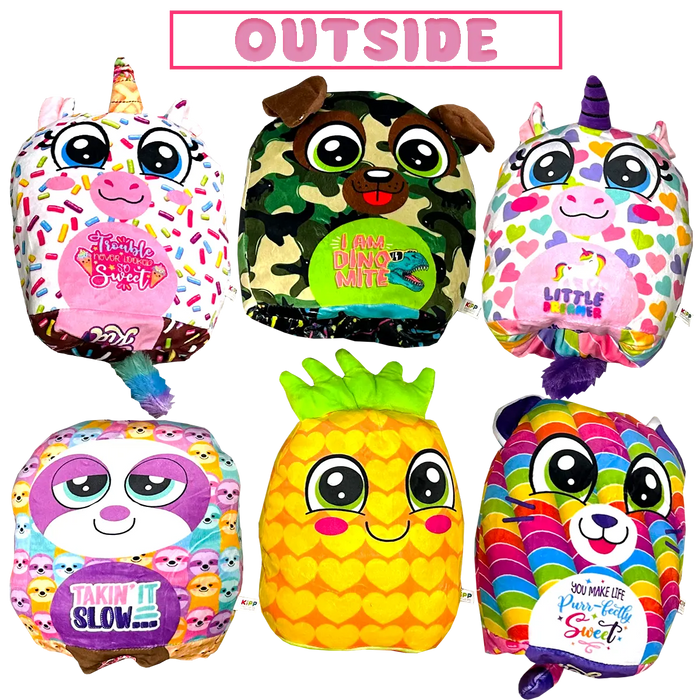Reversible Fluffy Stuffy Plush with Merchandising Strip - 6 Pieces Per Pack 23578 KIPP BROTHERS