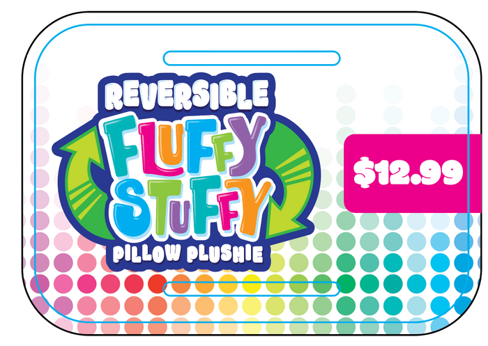 Reversible Fluffy Stuffy Plush with Merchandising Strip - 6 Pieces Per Pack 23578