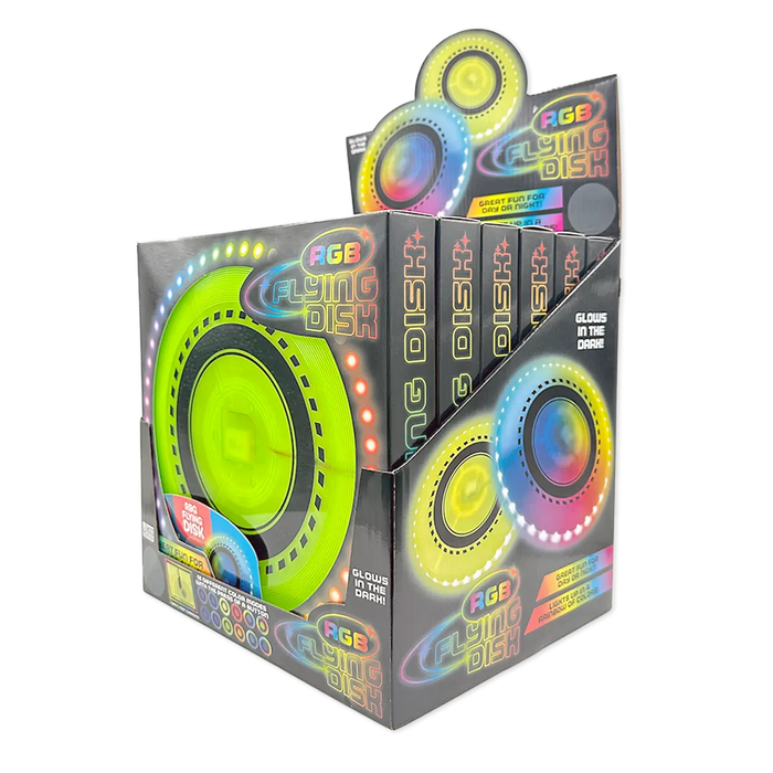 RGB Glow in the Dark Light-Up Flying Disc - 6 Pieces Per Display 25813 KIPP BROTHERS