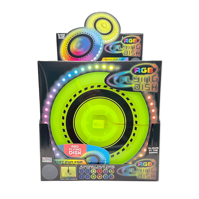 RGB Glow in the Dark Light-Up Flying Disc - 6 Pieces Per Display 25813 KIPP BROTHERS