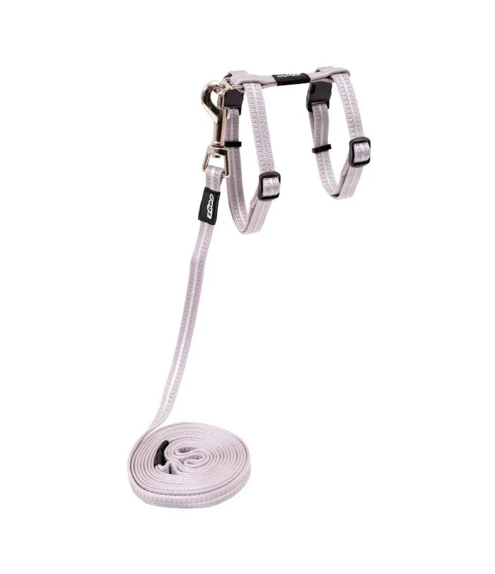Rogz AlleyCat Control Harness and Lead - Silver