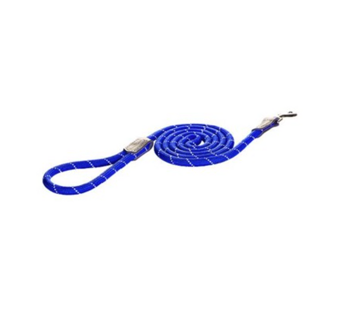 Rogz classic rope lead blue M