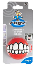 Rogz Grinz Medium Dog Toy red