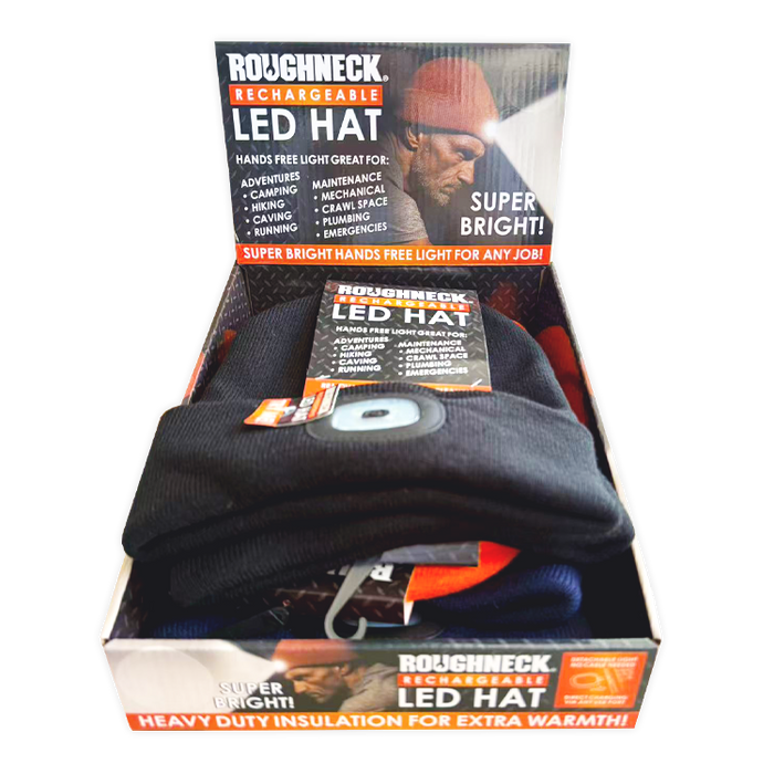 Roughneck LED Light Hat - 6 Pieces Per Retail Ready Display 26171 ROUGHNECK