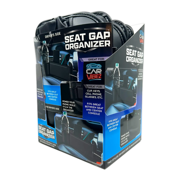 Seat Gap Filler Car Organizer - 6 Pieces Per Retail Ready Display 25804 CAR VIBEZ