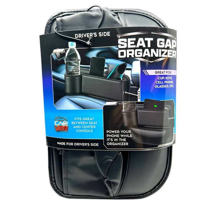 Seat Gap Filler Car Organizer - 6 Pieces Per Retail Ready Display 25804 CAR VIBEZ