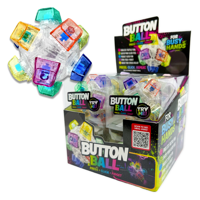 Sensory Fidget Click Keyboard Button Ball - 8 Pieces Per Retail Ready Display 26785