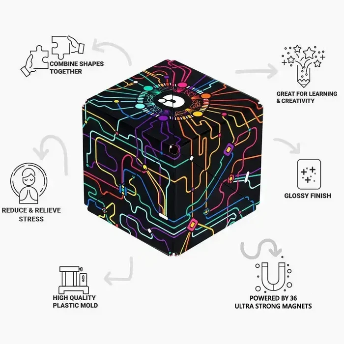 Shashibo Q Dot Map Magnetic Puzzle Cube (Meow Wolf Edition)