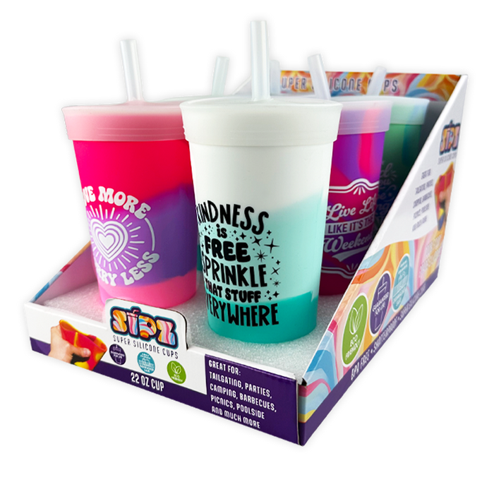 Silicone 22oz Silicone Cup B - 6 Pieces Per Retail Ready Display 26158 ROUGHNECK