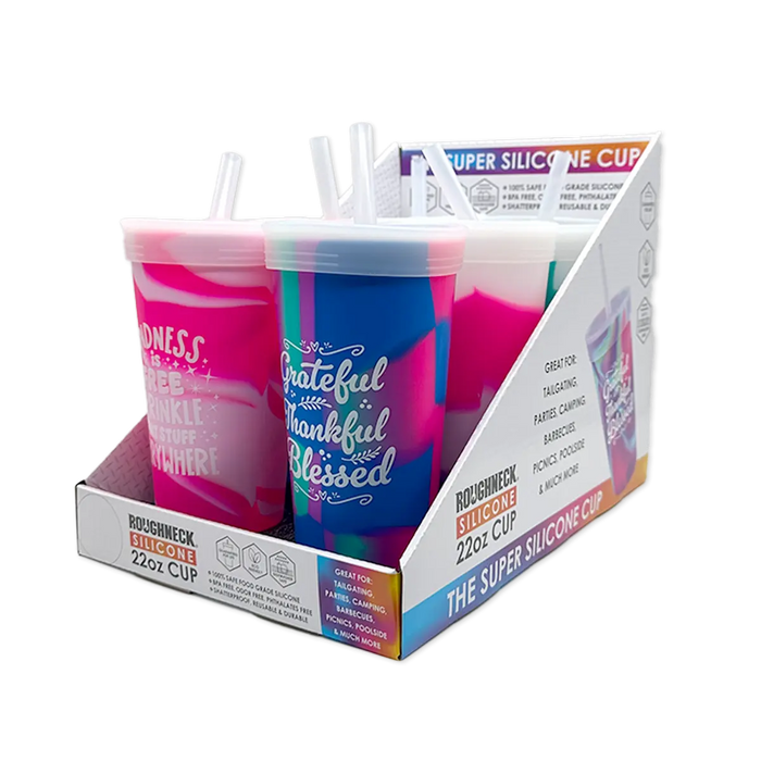 Silicone 22oz Super Cups - 6 Pieces Per Retail Ready Display 25980 ROUGHNECK