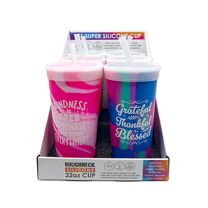 Silicone 22oz Super Cups - 6 Pieces Per Retail Ready Display 25605 ROUGHNECK