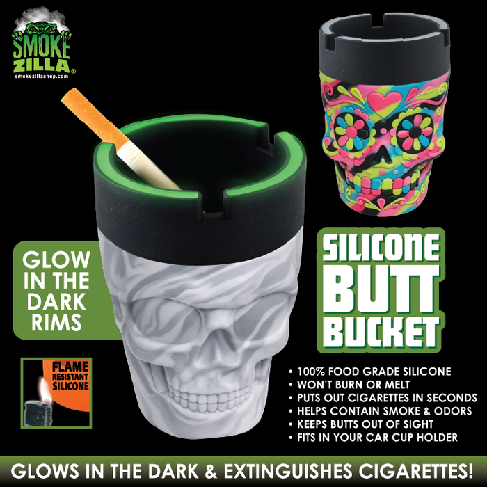 Silicone Glow in the Dark Butt Bucket Ashtray - 6 Pieces Per Retail Ready Display 26335