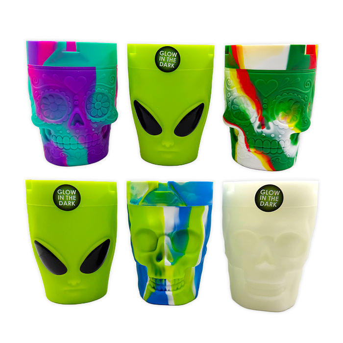 Silicone Glow in the Dark Butt Bucket Ashtray - 6 Pieces Per Retail Ready Display 26335