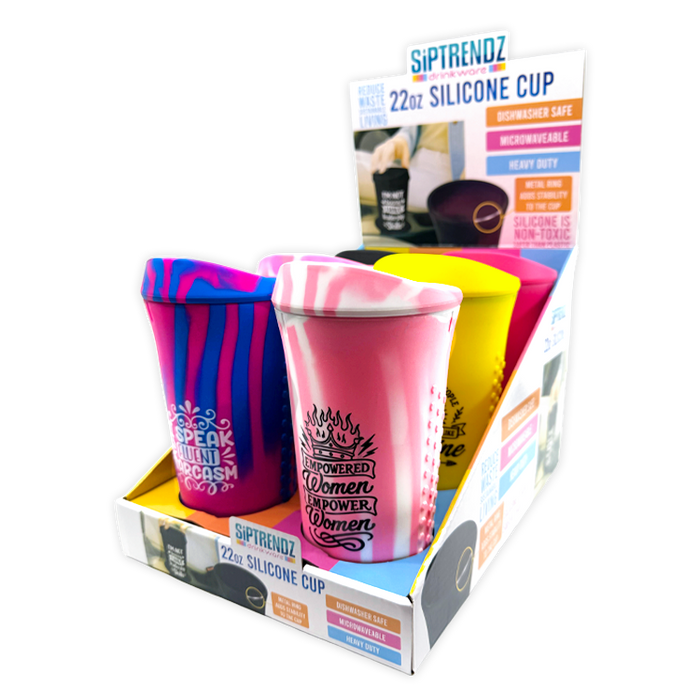 SipTrendz 22oz Silicone Cups - 6 Pieces Per Retail Ready Display 26263
