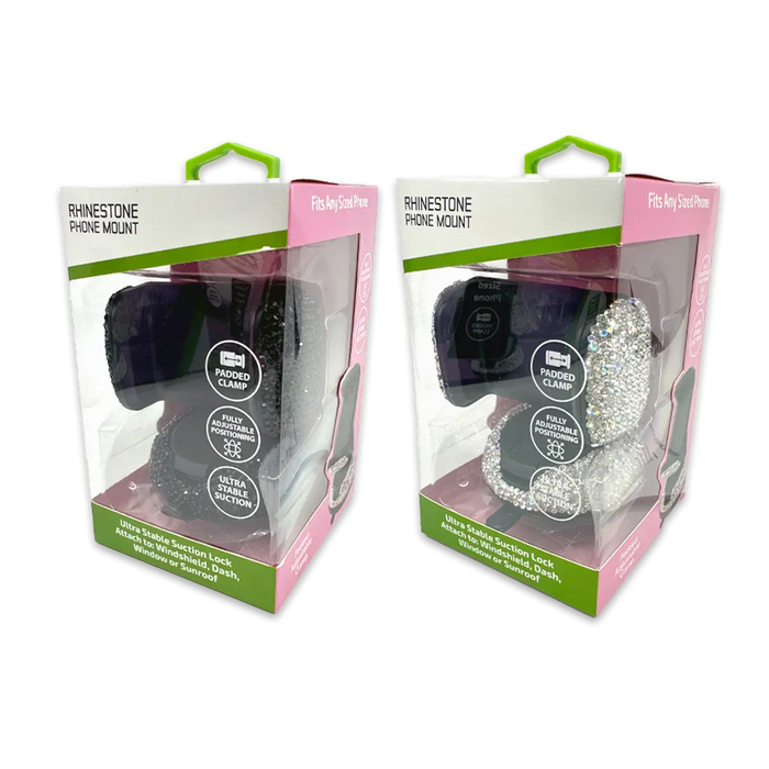 Small Rhinestone Phone Mount - 3 Pieces Per Retail Ready Display 25161 GADGET GEAR