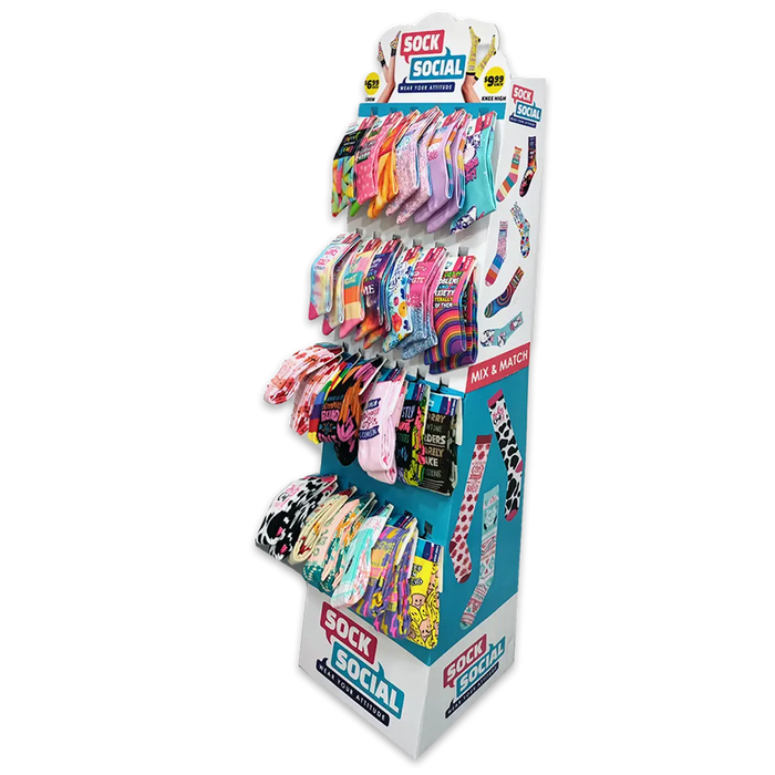 Sock Mix N Match Assorted Floor Display - 36 Pieces Per Retail Ready Display 88465 NOVELTY INC