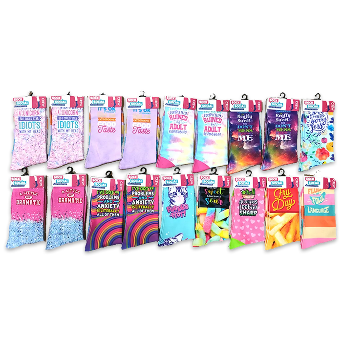 Sock Mix N Match Assorted Floor Display - 36 Pieces Per Retail Ready Display 88465 NOVELTY INC