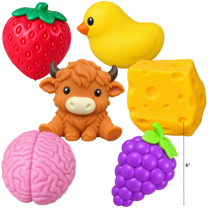 SquishZilla™ 6" Mega Stretchy Squishies - 6 Pieces Per Retail Ready Display 27038