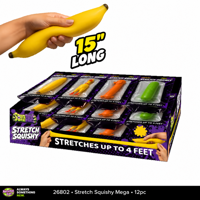 SquishZilla™ Mega Stretchy Squishies - 12 Pieces Per Retail Ready Display 26802