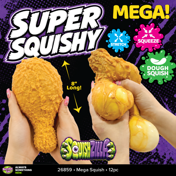 SquishZilla™ Super Mega Stretchy Squishies - 12 Pieces Per Retail Ready Display 26859