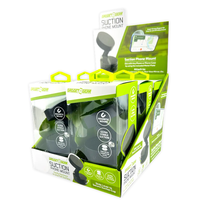 Suction Phone Mount - 6 Pieces Per Retail Ready Display 25922 GADGET GEAR