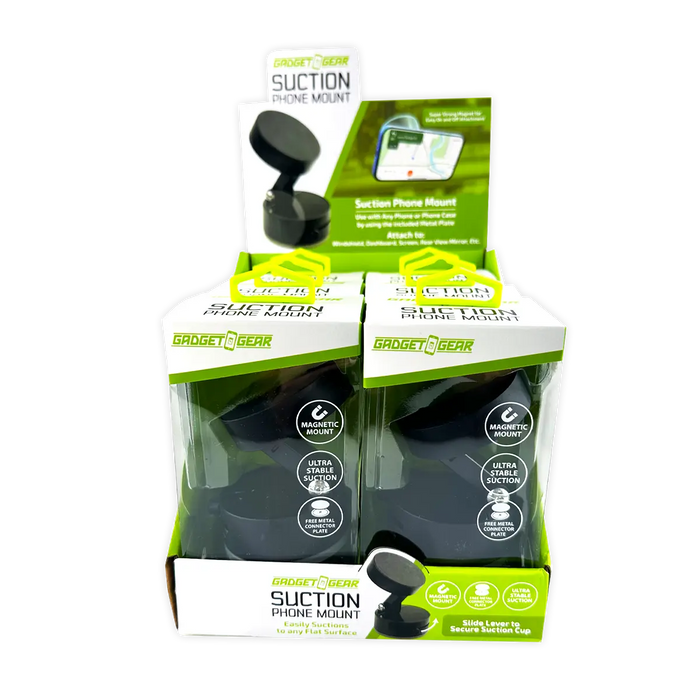 Suction Phone Mount - 6 Pieces Per Retail Ready Display 25922 GADGET GEAR