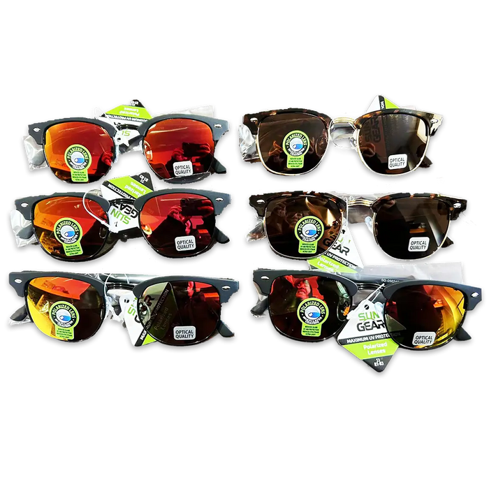 Sunglasses Sungear Assortment - 6 Pieces Per Pack 50240 SUN GEAR