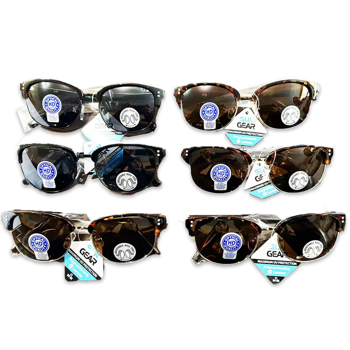 Sunglasses Sungear Assortment - 6 Pieces Per Pack 50241 SUN GEAR