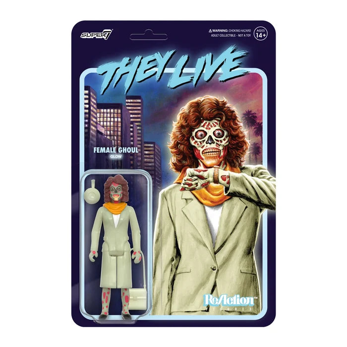 Super7 They Live Female Ghoul (Glow) Reaction Figure