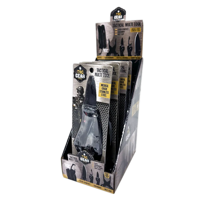 Tactical Multi-Tool 4-In-1 with Carabiner - 6 Pieces Per Retail Ready Display 25895 TAC GEAR