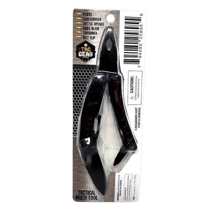 Tactical Multi-Tool 4-In-1 with Carabiner - 6 Pieces Per Retail Ready Display 25895 TAC GEAR