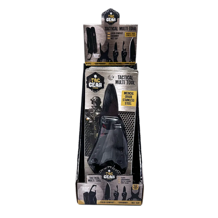 Tactical Multi-Tool 4-In-1 with Carabiner - 6 Pieces Per Retail Ready Display 25895 TAC GEAR