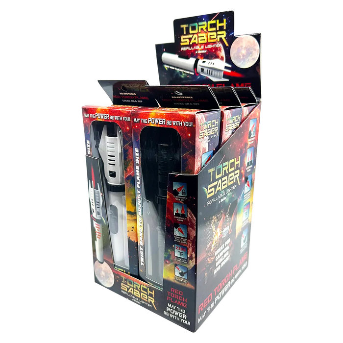 Torch Saber Torch Lighter with Red Flame - 6 Pieces Per Retail Ready Display 25028 SMOKEZILLA