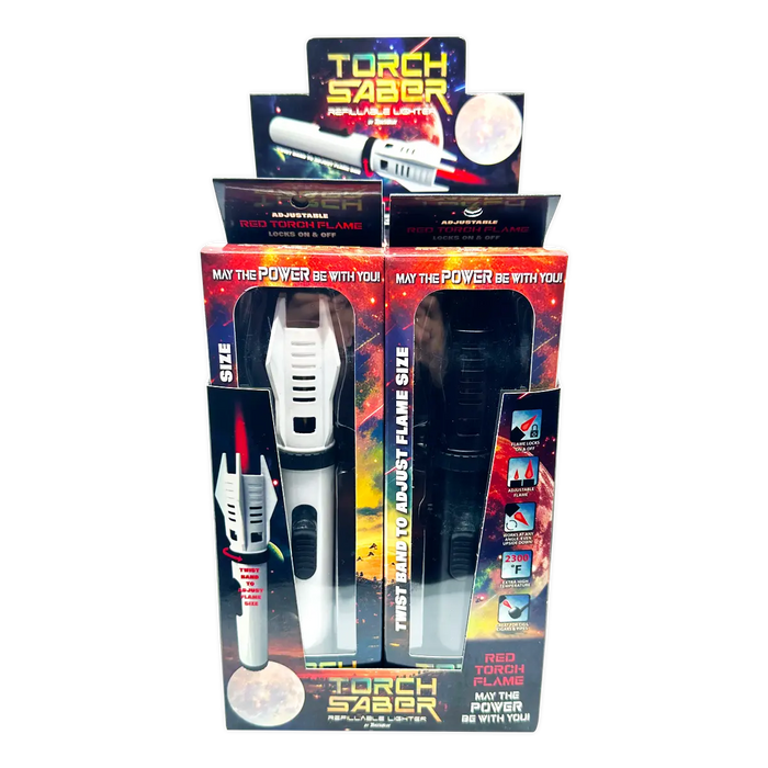 Torch Saber Torch Lighter with Red Flame - 6 Pieces Per Retail Ready Display 25028 SMOKEZILLA