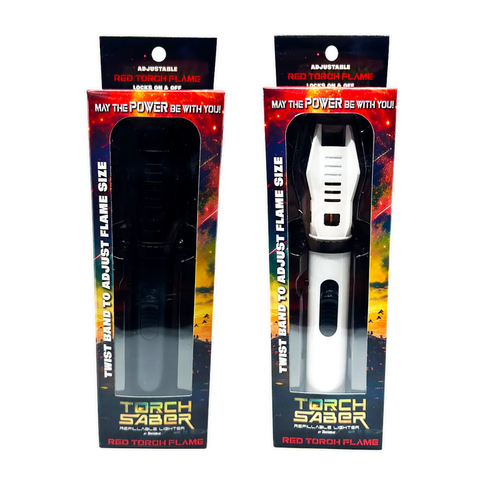 Torch Saber Torch Lighter with Red Flame - 6 Pieces Per Retail Ready Display 25028 SMOKEZILLA