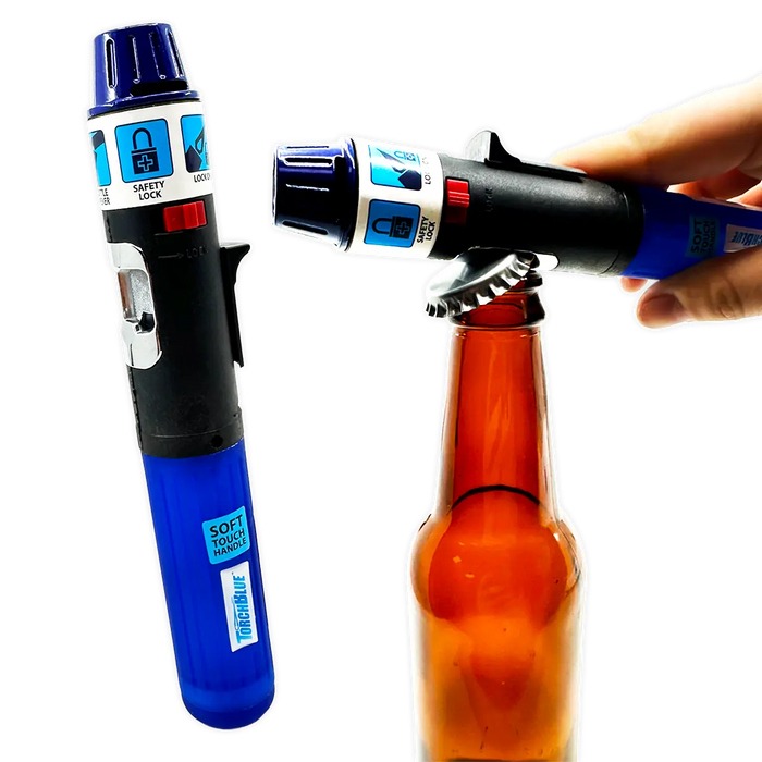 Torch Stick Lighter with Bottle Opener - 3 Pieces Per Pack 002825 TORCH BLUE