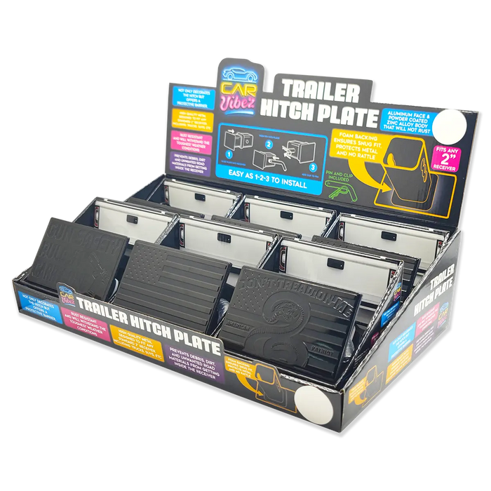 Trailer Hitch Plate Insert - 6 Pieces Per Retail Ready Display 24069 CAR VIBEZ