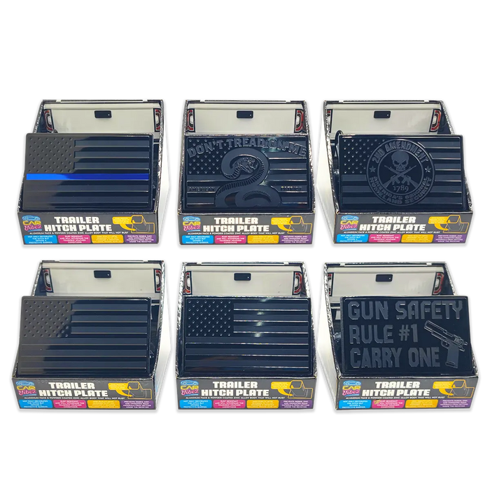 Trailer Hitch Plate Insert - 6 Pieces Per Retail Ready Display 24069 CAR VIBEZ