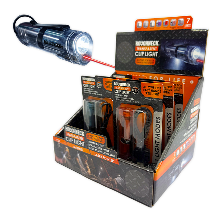 Transparent Clip Light - 12 pieces Per Retail Ready Display 26623