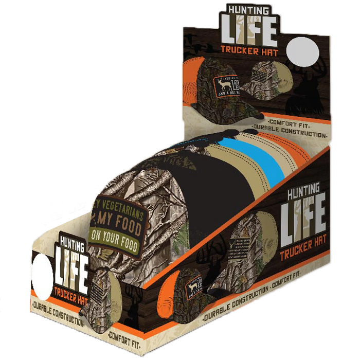 Trucker Hat Hunting Life Ball Cap - 6 Pieces Per Retail Ready Display 23756 ROUGHNECK