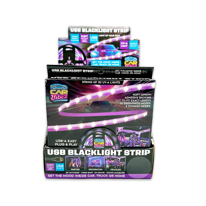 USB Blacklight Strip with Remote 11.5FT - 6 Pieces Per Retail Ready Display 25244 CAR VIBEZ