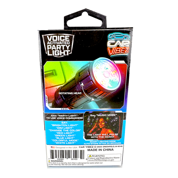 Voice Activated USB Party Light - 6 Pieces Per Retail Ready Display 26103