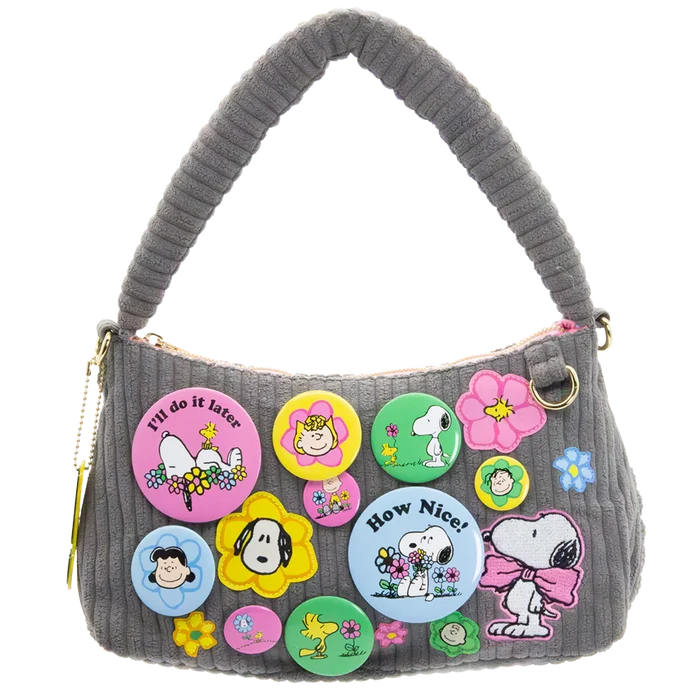Whatever! Makes You Happy - Peanuts Sherbet Spring Pins & Patches Corduroy Baguette Bag