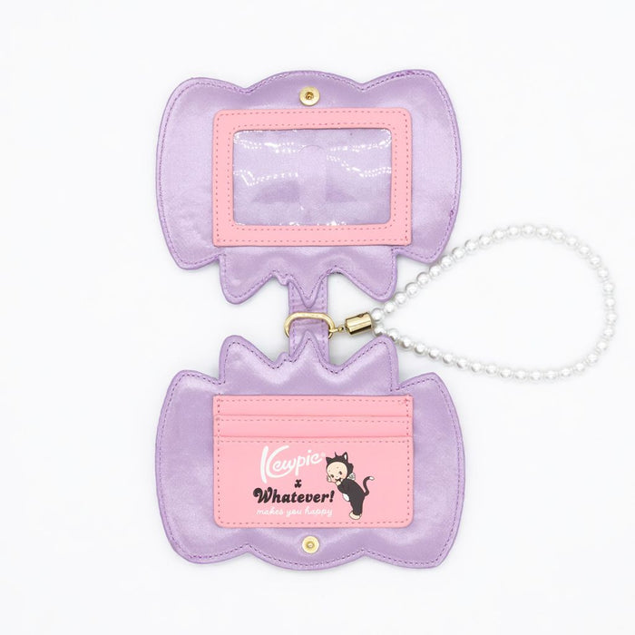 Whatever Makes You Happy Kewpie Cat Bow Wristlet Padded Card Holder