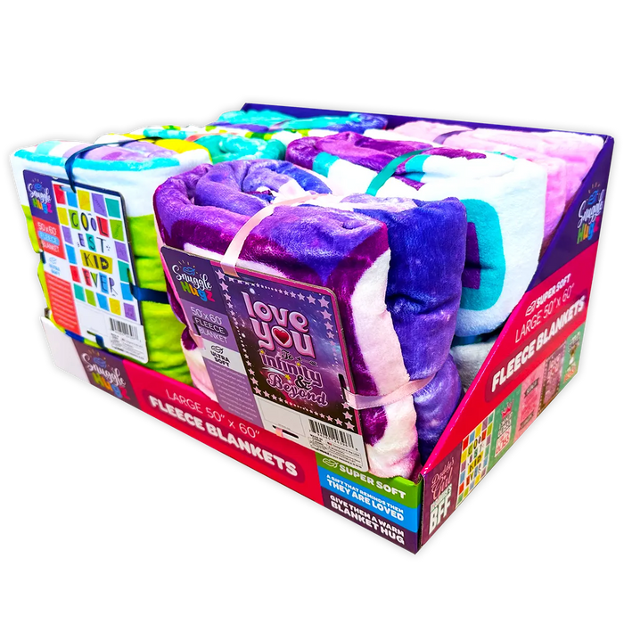 Wholesale Kids Printed Blankets - 6 Pieces Per Display 24396 KIPP BROTHERS