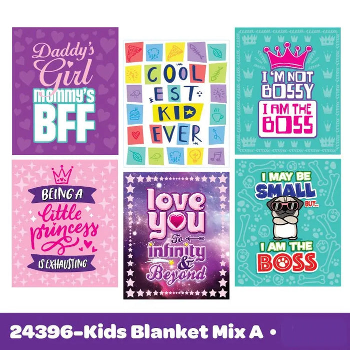 Wholesale Kids Printed Blankets - 6 Pieces Per Display 24396 KIPP BROTHERS