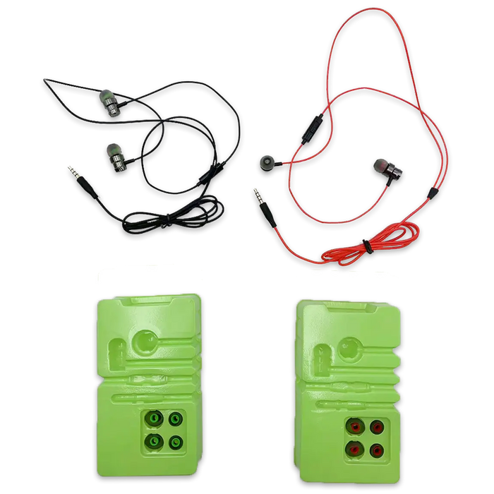 Wired Earbuds Metal with Mic - 3 Pieces Per Retail Ready Display 24641 GADGET GEAR