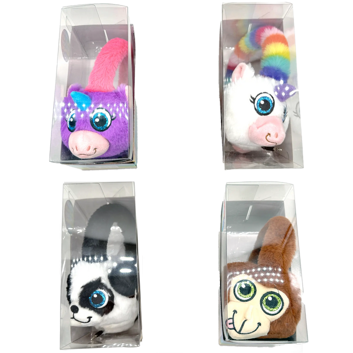 Wired Headphones Travel Pals Kids Plush with Retractable Cord - 4 Pieces Per Retail Ready Display 23699 KIPP BROTHERS