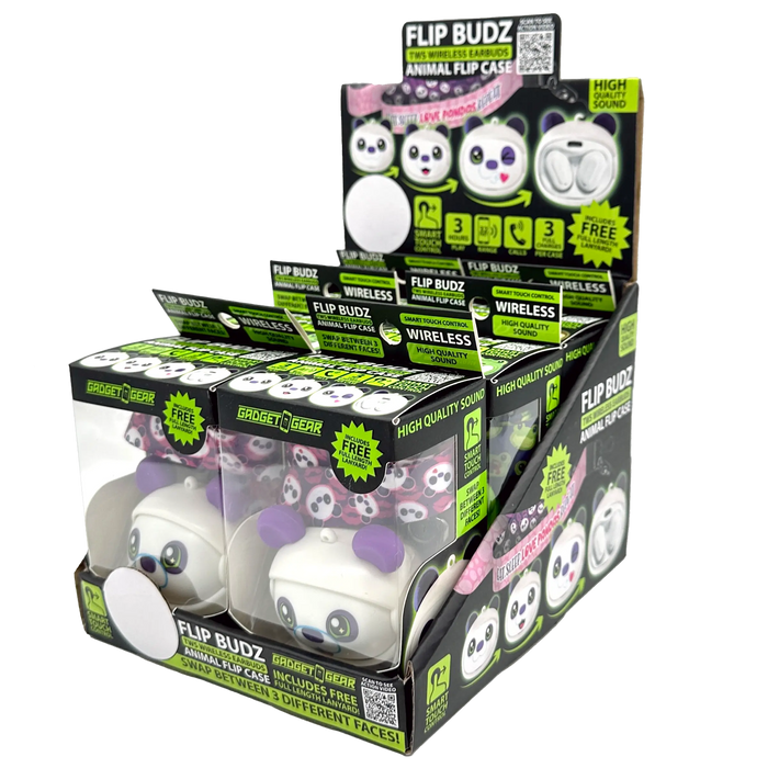 Wireless Earbuds Animal Themed with Case and Lanyard - 6 Pieces Per Retail Ready Display 23561 GADGET GEAR